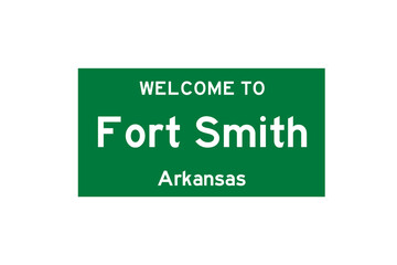 Fort Smith, Arkansas, USA. City limit sign on transparent background. 