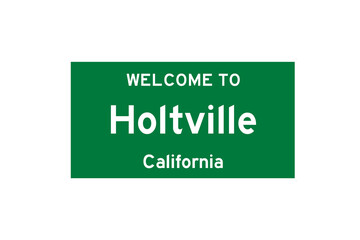 Holtville, California, USA. City limit sign on transparent background. 