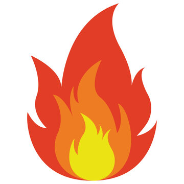 fire flame of bonfire, hot sign, heat symbol