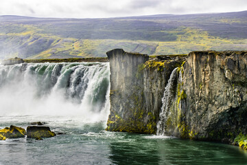 Goðafoss Waterfall Cliff in East Iceland