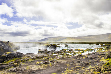 Skjálfandafljót river that creates Goðafoss Waterfall