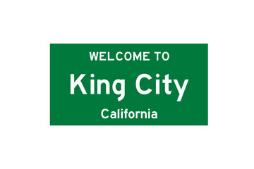 King City, California, USA. City limit sign on transparent background. 