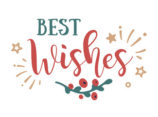 Vector Modern Brushpen Calligraphy, Best wishes lettering.