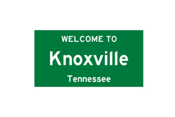 Knoxville, Tennessee, USA. City limit sign on transparent background. 