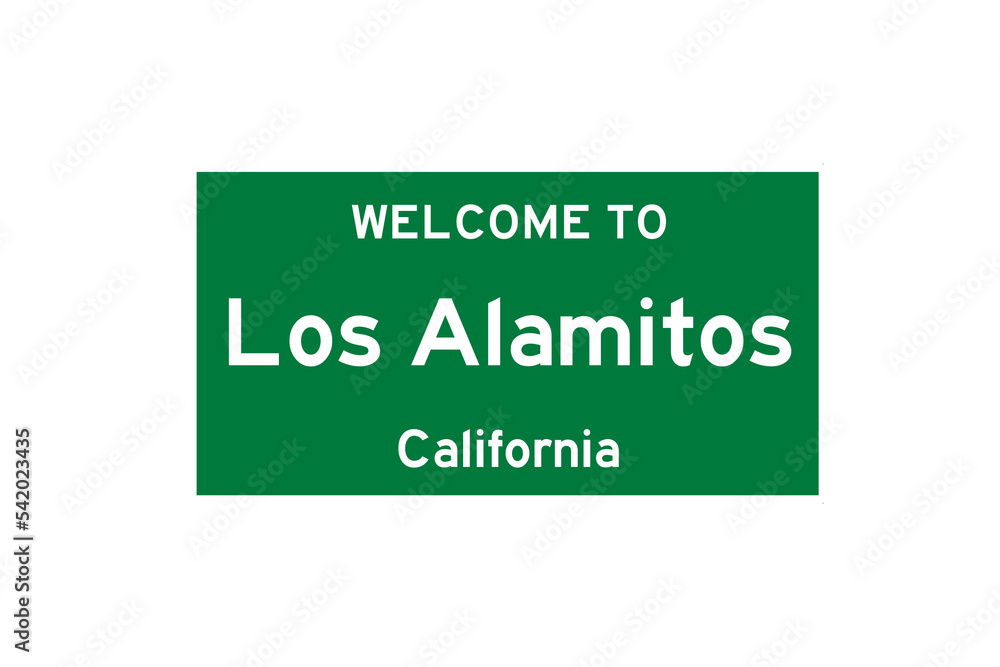 Wall mural los alamitos, california, usa. city limit sign on transparent background.