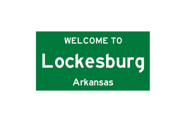 Lockesburg, Arkansas, USA. City limit sign on transparent background. 