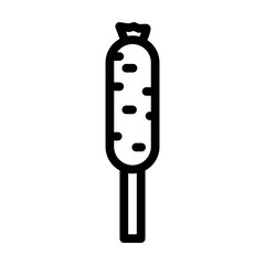 fried sausage meat line icon vector. fried sausage meat sign. isolated contour symbol black illustration