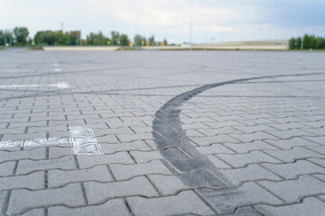 black marks from drift car tires