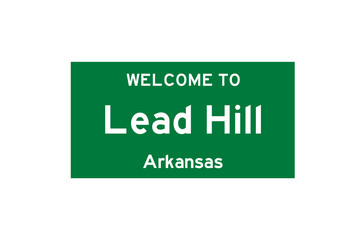 Lead Hill, Arkansas, USA. City limit sign on transparent background. 