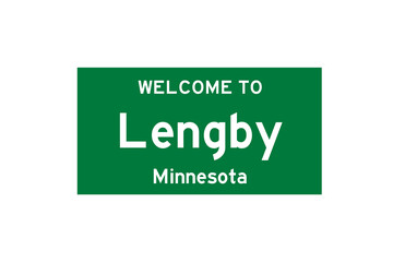 Lengby, Minnesota, USA. City limit sign on transparent background. 