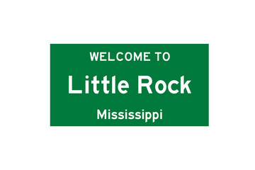 Little Rock, Mississippi, USA. City limit sign on transparent background. 