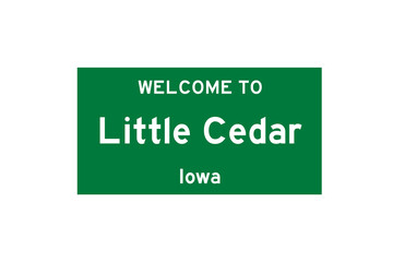 Little Cedar, Iowa, USA. City limit sign on transparent background. 