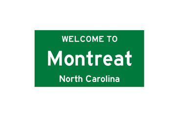 Montreat, North Carolina, USA. City limit sign on transparent background. 