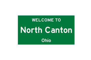 North Canton, Ohio, USA. City limit sign on transparent background. 