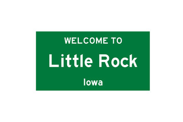Little Rock, Iowa, USA. City limit sign on transparent background. 