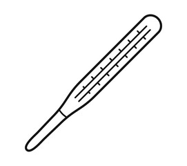 Medical mercury thermometer vector icon