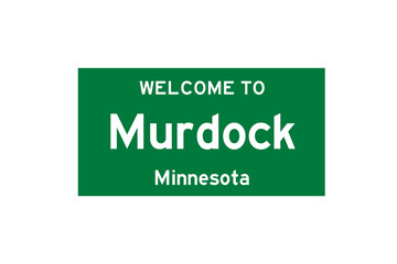 Murdock, Minnesota, USA. City limit sign on transparent background. 