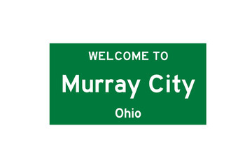 Murray City, Ohio, USA. City limit sign on transparent background. 