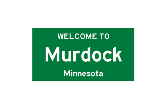 Murdock, Minnesota, USA. City limit sign on transparent background. 