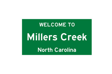 Millers Creek, North Carolina, USA. City limit sign on transparent background.  © Rezona