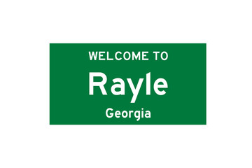 Rayle, Georgia, USA. City limit sign on transparent background.  © Rezona