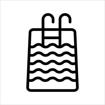 recommend clip art: Swimming pool ladder vector icon, on a white background.