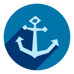 anchor flat icon. blue icon in flat style abstract anchor. sailor icon. for web browser.