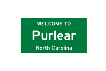 Purlear, North Carolina, USA. City limit sign on transparent background.  © Rezona