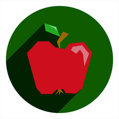 apple flat icon. green icon in flat style abstract apple. icon for fruit shop. for web browser.