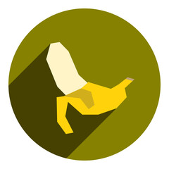 banana flat icon. yellow icon in flat style abstract banana. icon for fruit shop. for web browser.
