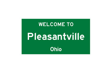 Pleasantville, Ohio, USA. City limit sign on transparent background. 