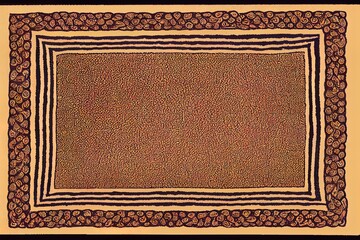 dusty tones on paisley designed border and motifs