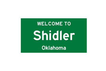 Shidler, Oklahoma, USA. City limit sign on transparent background. 