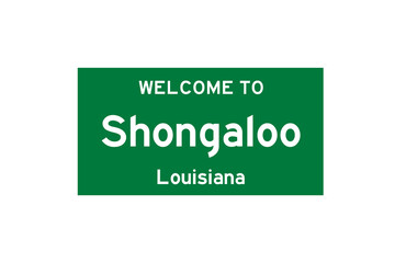 Shongaloo, Louisiana, USA. City limit sign on transparent background. 