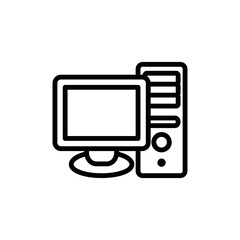 desktop computer icon design vector template