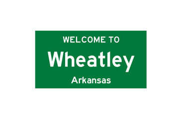Wheatley, Arkansas, USA. City limit sign on transparent background. 