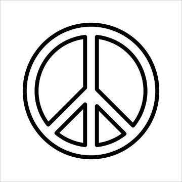 vector international symbol of peace disarmament anti war movement. Peace Symbol Vector Icon on white background.