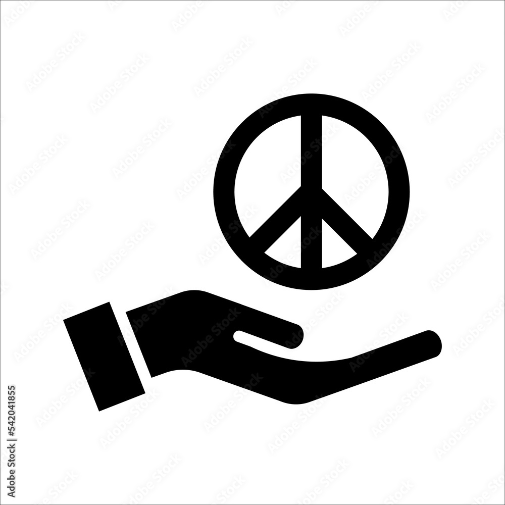 Wall mural vector international symbol of peace disarmament anti war movement. Peace Symbol Vector Icon on white background.