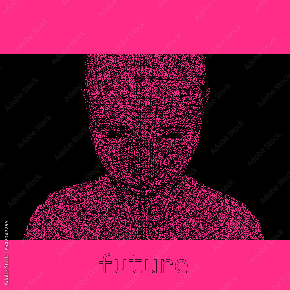 Aufkleber 3d vector illustration of the human face. conceptual image of the artificial intelligence.