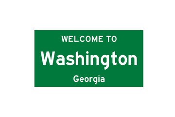 Washington, Georgia, USA. City limit sign on transparent background.  © Rezona