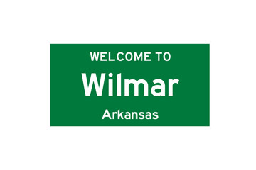 Wilmar, Arkansas, USA. City limit sign on transparent background. 
