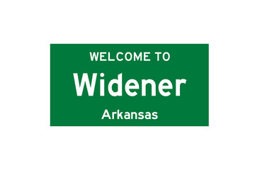 Widener, Arkansas, USA. City limit sign on transparent background. 