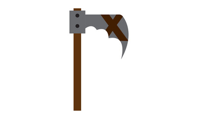 Crossed Axes, Crossed Broad axe, medieval axe, Battle axe, executioner axe in vector