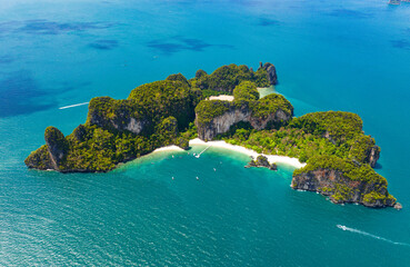 Aerial view of Koh Hong island in Krabi province, Thailand © pierrick