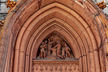 wooden door in a church