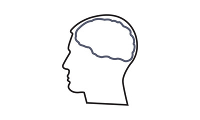 Human head outline with brain