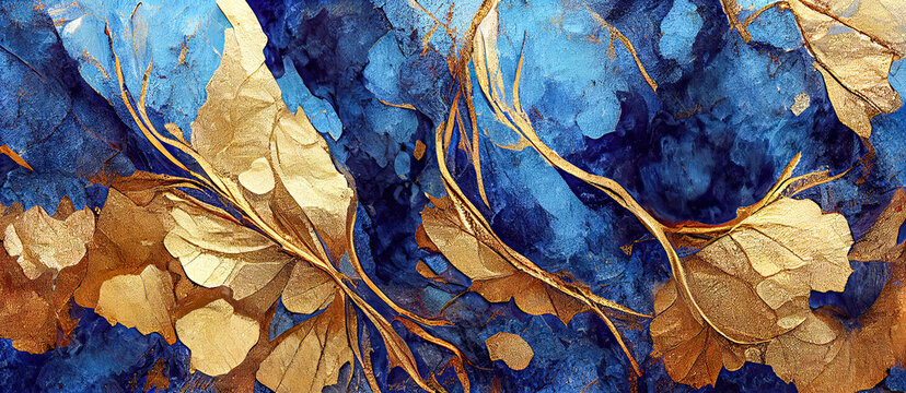 Herbst Bl&auml;tter Abstrakt Farbe Hintergrund Backdrop Digital Art AI Illustration 3D Effekt Gestaltung Natur