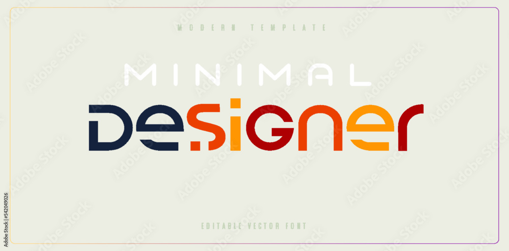 Poster designer text abstract minimal modern alphabet font template. typography minimalist urban digital fa