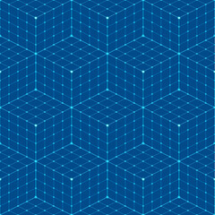 Abstract isometric technology seamless pattern. Vector geometric background