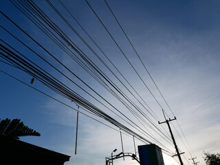 Electric poles in Thailand ,